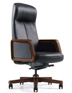 Крісло KRESLALUX A2560 BLACK для керівника, шкіряне