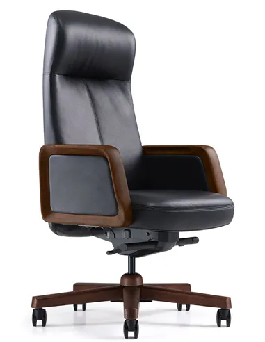 Крісло KRESLALUX A2560 BLACK для керівника, шкіряне
