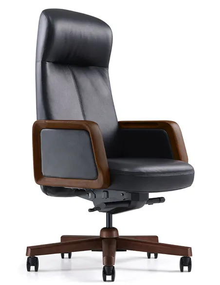 Крісло KRESLALUX A2560 BLACK для керівника, шкіряне