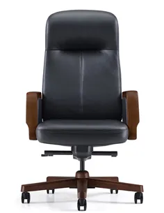 Крісло KRESLALUX A2560 BLACK для керівника, шкіряне 2