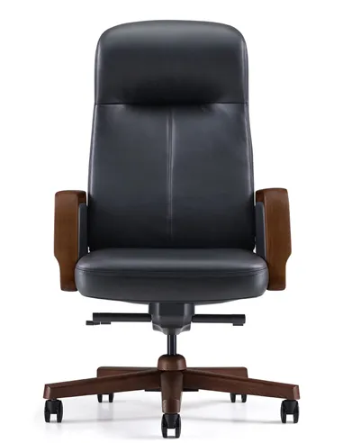 Крісло KRESLALUX A2560 BLACK для керівника, шкіряне