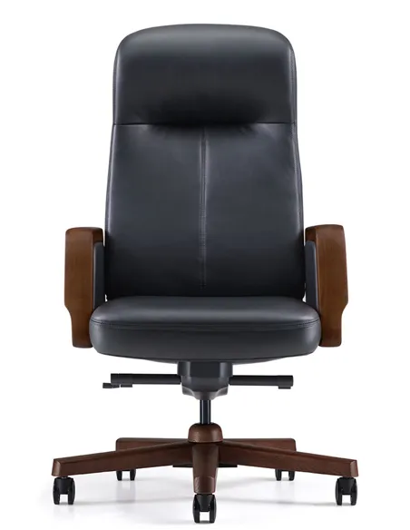 Крісло KRESLALUX A2560 BLACK для керівника, шкіряне