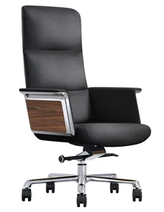 Крісло KRESLALUX FK018-A11 BLACK для керівника, шкіряне