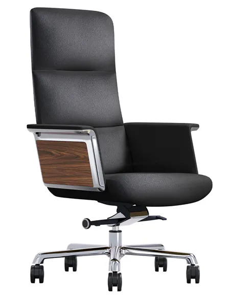 Крісло KRESLALUX FK018-A11 BLACK для керівника, шкіряне