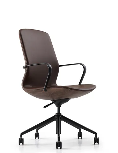 Конференц-кресло KRESLALUX FK016-B12 BROWN, кожаное