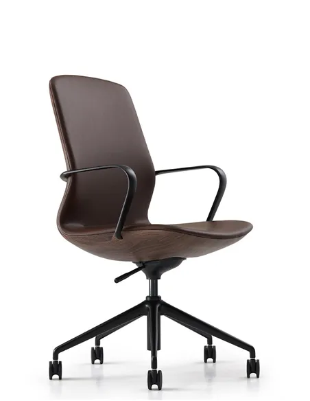Конференц-кресло KRESLALUX FK016-B12 BROWN, кожаное