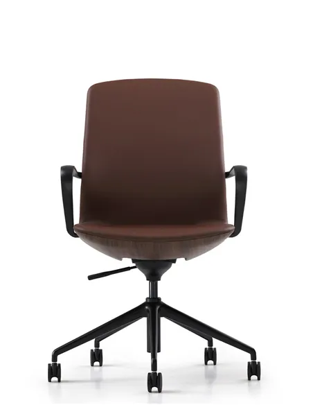 Конференц-кресло KRESLALUX FK016-B12 BROWN, кожаное