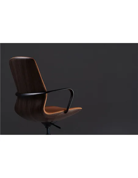 Конференц-кресло KRESLALUX FK016-B12 BROWN, кожаное