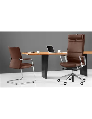 Кресло GIRSBERGER DIAGON EXECUTIVE для посетителя, кожаное, на полозьях