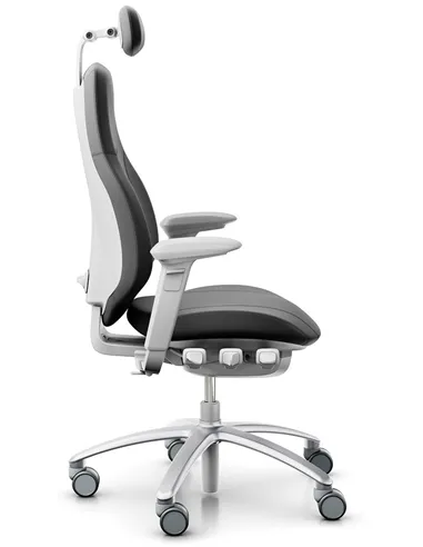 Крісло FLOKK RH MEREO 220 SILVER GREY шкіряне, ергономічне