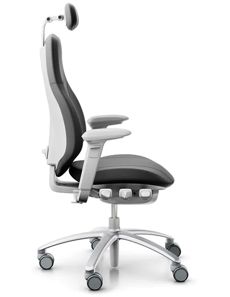 Крісло FLOKK RH MEREO 220 SILVER GREY шкіряне, ергономічне