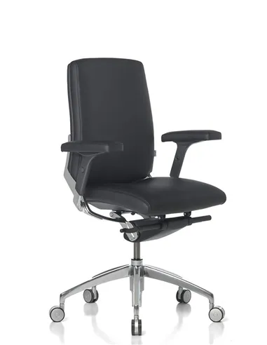 Крісло SITIA BLACK OR WHITE LOW BACK, шкіряне