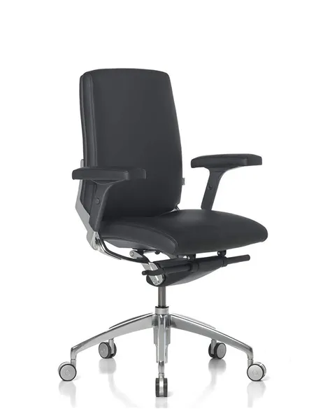 Крісло SITIA BLACK OR WHITE LOW BACK, шкіряне