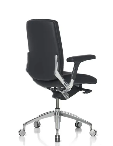 Крісло SITIA BLACK OR WHITE LOW BACK, шкіряне