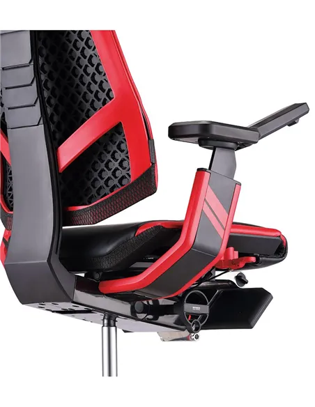Кресло компьютерное GENIDIA GAMING (M-GN-BB-HAL-ML-RE), эргономичное, с подставкой для ног