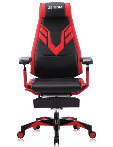 Кресло компьютерное GENIDIA GAMING (M-GN-BB-HAL-ML-RE), эргономичное, с подставкой для ног