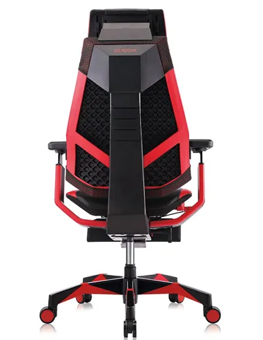 Кресло компьютерное GENIDIA GAMING (M-GN-BB-HAL-ML-RE), эргономичное, с подставкой для ног