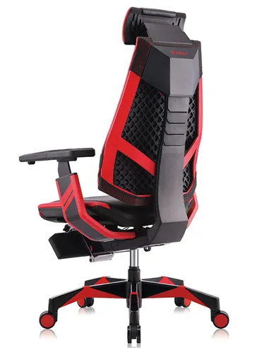 Кресло компьютерное GENIDIA GAMING (M-GN-BB-HAL-ML-RE), эргономичное, с подставкой для ног