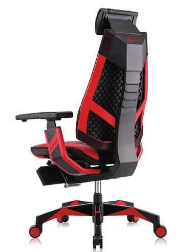 Кресло компьютерное GENIDIA GAMING (M-GN-BB-HAL-ML-RE), эргономичное, с подставкой для ног