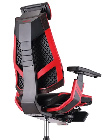 Кресло компьютерное GENIDIA GAMING (M-GN-BB-HAL-ML-RE), эргономичное, с подставкой для ног