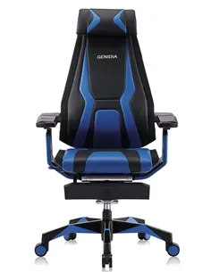 Кресло компьютерное GENIDIA GAMING (M-GN-BB-HAL-ML-BL), эргономичное, с подставкой для ног 2