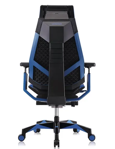 Кресло компьютерное GENIDIA GAMING (M-GN-BB-HAL-ML-BL), эргономичное, с подставкой для ног
