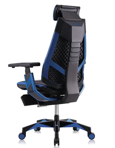 Кресло компьютерное GENIDIA GAMING (M-GN-BB-HAL-ML-BL), эргономичное, с подставкой для ног