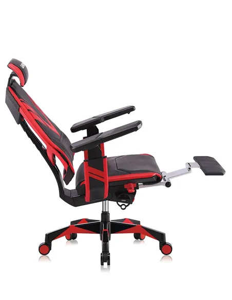 Кресло компьютерное GENIDIA GAMING (M-GN-BB-HAL-ML-BL), эргономичное, с подставкой для ног