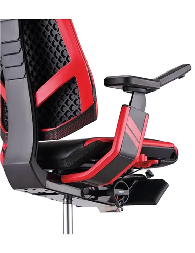 Кресло компьютерное GENIDIA GAMING (M-GN-BB-HAL-ML-WT), эргономичное, с подставкой для ног