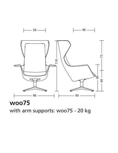 Лаундж крісло KLOBER WOOOM WOO75, базова комплектація