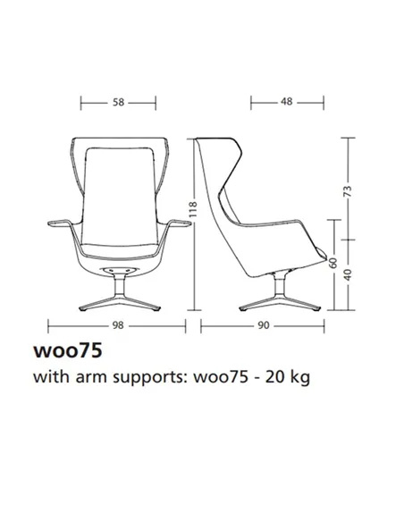 Лаундж крісло KLOBER WOOOM WOO75, базова комплектація