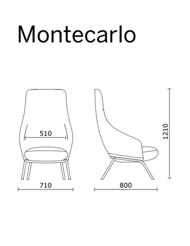Крісло SITLAND MONTECARLO, лаундж, шкіра преміум клас