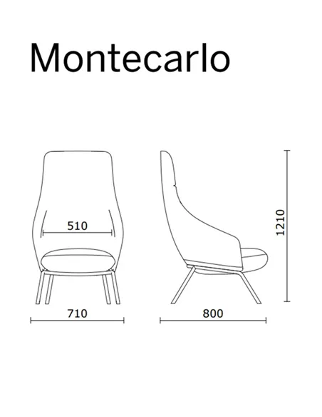 Крісло SITLAND MONTECARLO, лаундж, шкіра преміум клас