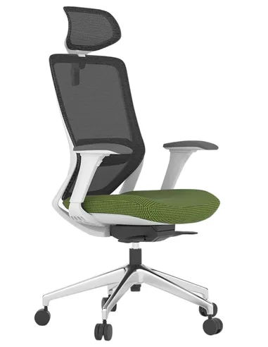 Крісло KRESLALUX SWIFT GHW GREEN ALU, ергономічне, з підголівником