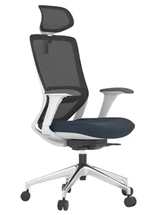 Крісло KRESLALUX SWIFT GHW INDIGO ALU, ергономічне, білий корпус