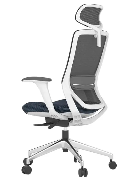 Крісло KRESLALUX SWIFT GHW INDIGO ALU, ергономічне, білий корпус