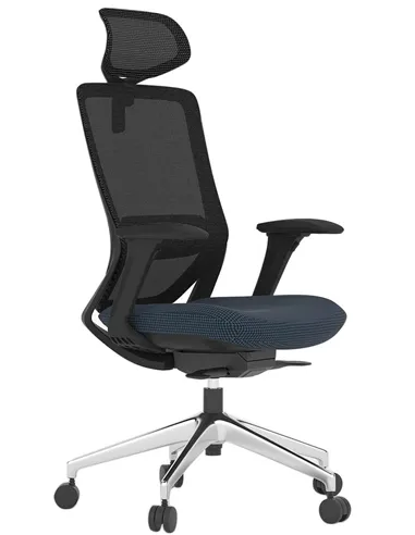 Крісло KRESLALUX SWIFT GHB INDIGO ALU, ергономічне, чорний колір
