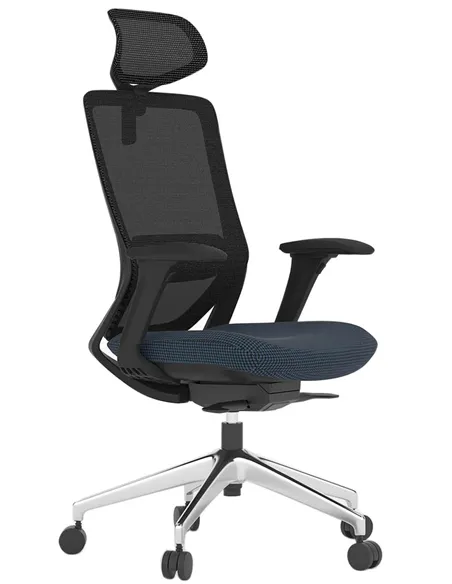 Крісло KRESLALUX SWIFT GHB INDIGO ALU, ергономічне, чорний колір