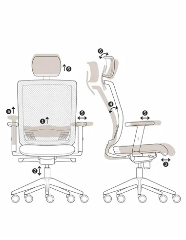 Кресло VAGHI BURSA RETE EVOLUTION BLACK, офисное, с алюминиевой крестовиной