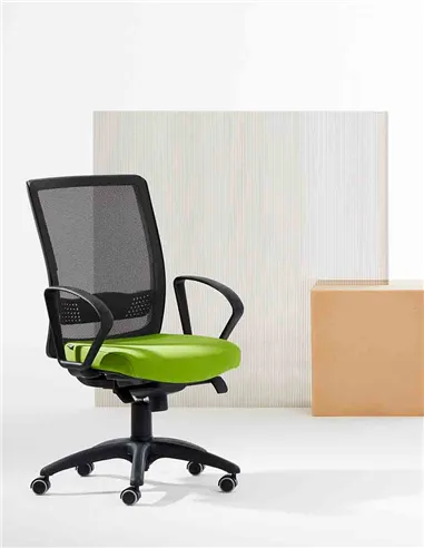 Кресло VAGHI BURSA RETE EVOLUTION BLACK, офисное, с алюминиевой крестовиной