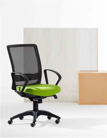 Кресло VAGHI BURSA RETE EVOLUTION BLACK, офисное, с алюминиевой крестовиной