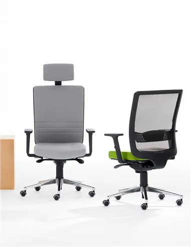 Кресло VAGHI BURSA RETE EVOLUTION BLACK, офисное, с алюминиевой крестовиной