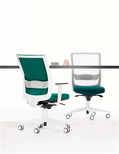 Кресло оператора VAGHI BURSA RETE EVOLUTION WHITE, с тканевой спинкой