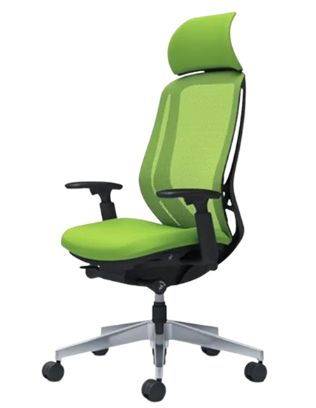 Крісло OKAMURA SYLPHY EXTRA HIGH BLACK (LIME GREEN) для керівника,