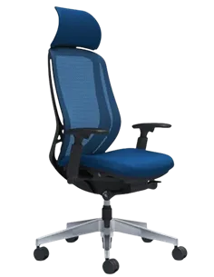 Крісло OKAMURA SYLPHY EXTRA HIGH BLACK (MEDIUM BLUE) для керівника,