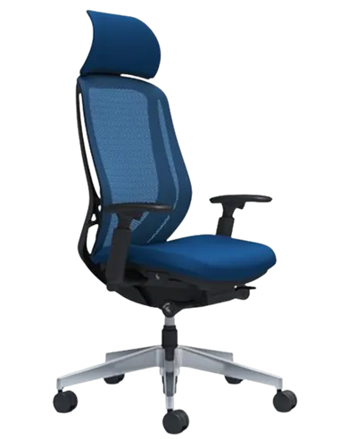 Крісло OKAMURA SYLPHY EXTRA HIGH BLACK (MEDIUM BLUE) для керівника,