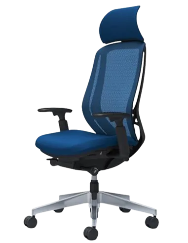 Крісло OKAMURA SYLPHY EXTRA HIGH BLACK (MEDIUM BLUE) для керівника,