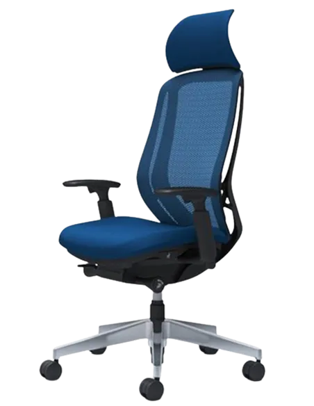 Крісло OKAMURA SYLPHY EXTRA HIGH BLACK (MEDIUM BLUE) для керівника,