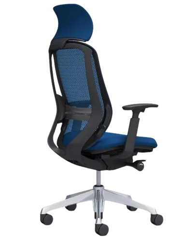 Крісло OKAMURA SYLPHY EXTRA HIGH BLACK (MEDIUM BLUE) для керівника,