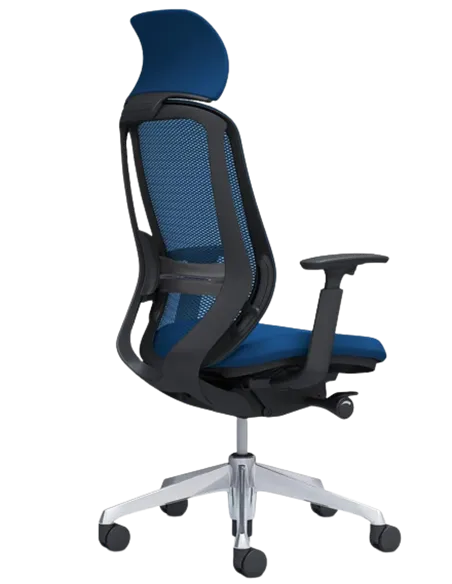 Крісло OKAMURA SYLPHY EXTRA HIGH BLACK (MEDIUM BLUE) для керівника,